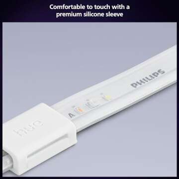 Philips Hue Lightstrip Starter Kit (6ft Light Strip, Base Plug, Hue Hub), Compatible with Alexa, Google Assistant, White