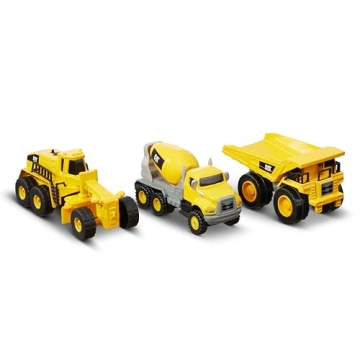 CAT Construction Toys Construction Die Cast Metal 3 Pack Vehicles - Dump Truck/Cement Mixer/Grader f...