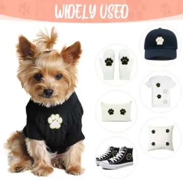 16 Self-Adhesive Paw Print Patches for DIY Crafts
