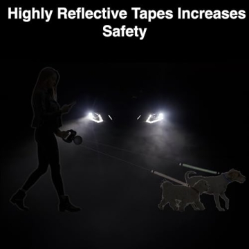 WIGZI Reflective Retractable Leash for Two Dogs