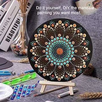 31PCS Mandala Dotting Tool Set, Pen Dotting Tools Paint Tray with Black Cardboard for Painting Rocks, Coloring, Drawing and Drafting Art Supplies