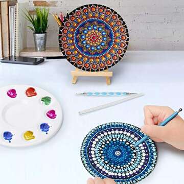 31PCS Mandala Dotting Tool Set, Pen Dotting Tools Paint Tray with Black Cardboard for Painting Rocks, Coloring, Drawing and Drafting Art Supplies