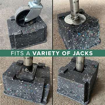 OX BLOX Heavy Duty Trailer Jack Block - Made in USA - Super Strong and Durable - 100% Recycled Plastic RV Jack Blocks - Trailers & Camper Essentials