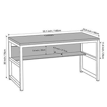 TOPSKY Computer Desk with Bookshelf for Home Office