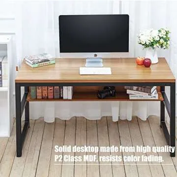 TOPSKY Computer Desk with Bookshelf for Home Office