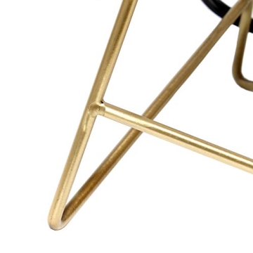 Wire Metal Table Lamp - Gold with Fabric Shade - Stylish Lighting