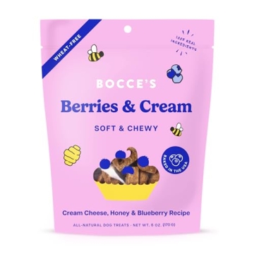 Bocce's Bakery 'Berries & Cream Treats for Dogs, Wheat-Free Everyday Dog Treats, Made with Real Ingr...