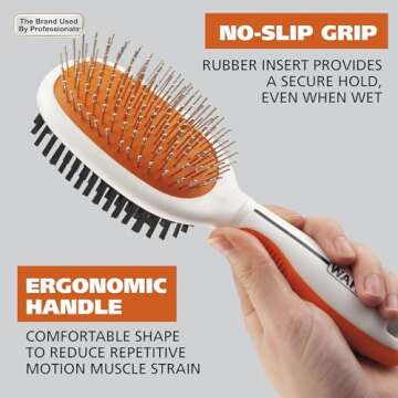Wahl Premium Pet Double Sided Pin Bristle Brush with Patented Stacked Pin Design for Dogs - Removes Loose Hair & Stimulates the Skin while Creating a Soft Coat Shine - Model 858501