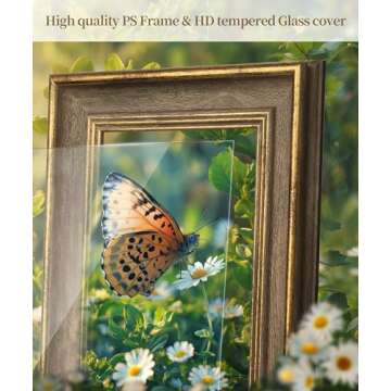 Afuly 8x10 Vintage Picture Frame Elegant Retro Picture Frames Wood Gold Photo Frame Wall Hang Desktop Home Decor Birthday Gifts for Grandma Mom Women Parents