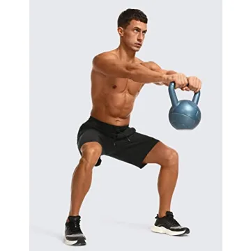 CRZ YOGA Men's Linerless Workout Shorts - 9'' Quick Dry