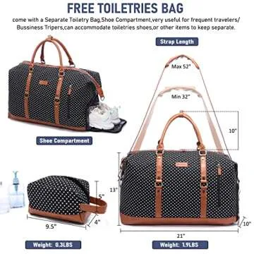 Realer Canvas Weekender Bag with Shoe Compartment and Toiletry Bag