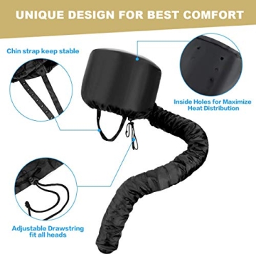 Adjustable Bonnet Hood Hair Dryer Attachment Set for All Hair Types