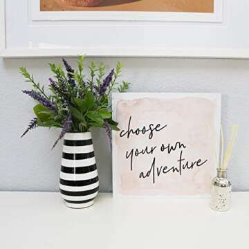 Admired By Nature 16" H Artficial Lavender Foliage Greenery Ceramic Potted Plant Spring Indoor Faux Plant décor, Wedding Centerpieces, Tabletop, Home Décor, Office Desk, Kitchen Table Décor