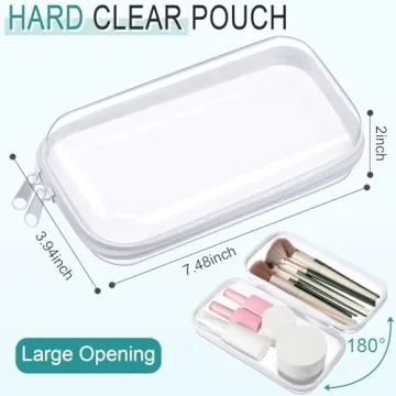 Sanwuta Clear Hard Zipper Cases for Tools Travel Snacks