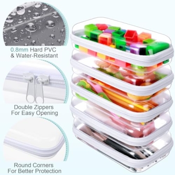 Sanwuta Clear Hard Zipper Cases for Tools Travel Snacks