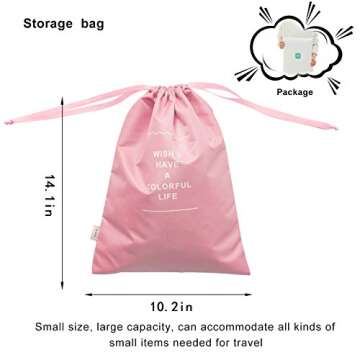 Lonew 7 Set Packing Cubes, Travel Luggage Organizer - Multi-functional Clothing Sorting Packages with Shoe Bag