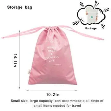 Lonew 7 Set Packing Cubes, Travel Luggage Organizer - Multi-functional Clothing Sorting Packages with Shoe Bag