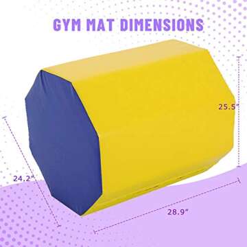 Outroad 25x28 Inches Gymnastics Mat Tumbling Mat Octagon Tumbler Skill Somersault Backbend Trainer for Home Gym Fitness, Martial Arts