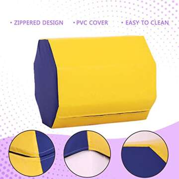 Outroad 25x28 Inches Gymnastics Mat Tumbling Mat Octagon Tumbler Skill Somersault Backbend Trainer for Home Gym Fitness, Martial Arts