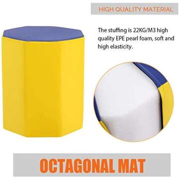 Outroad 25x28 Inches Gymnastics Mat Tumbling Mat Octagon Tumbler Skill Somersault Backbend Trainer for Home Gym Fitness, Martial Arts