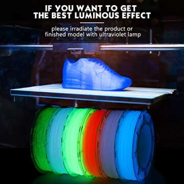 Vibrant Glow in The Dark 3D Printing Filament Pack 1.75mm