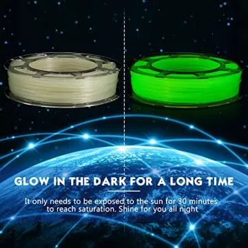 Vibrant Glow in The Dark 3D Printing Filament Pack 1.75mm