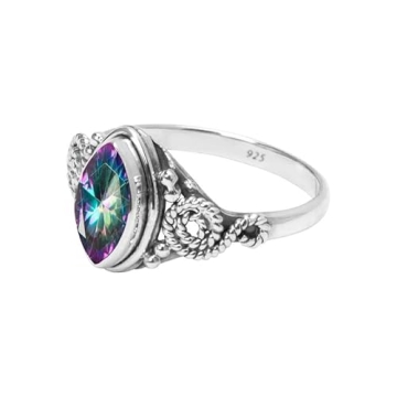 Mystic Topaz Stone Ring - Elegant Handmade Gift for Women