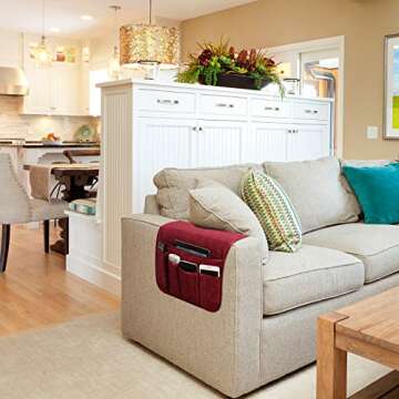 Sofa Armrest Organizer with Non-Slip Design and 5 Pockets