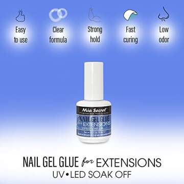 MIA SECRET 0.5Floz NAIL GEL GLUE FOR EXTENSIONS UV-LED SOAK OFF