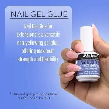 MIA SECRET 0.5Floz NAIL GEL GLUE FOR EXTENSIONS UV-LED SOAK OFF