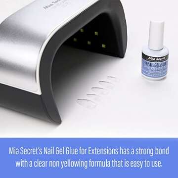 MIA SECRET 0.5Floz NAIL GEL GLUE FOR EXTENSIONS UV-LED SOAK OFF