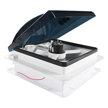 Leisure Coachworks RV Roof Vent Fan with Smoked Lid