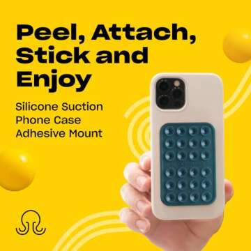 OCTOBUDDY - Silicone Suction Phone Case Adhesive Mount - Hands-Free, Strong Grip Holder for Selfies ...