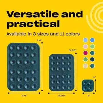 OCTOBUDDY - Silicone Suction Phone Case Adhesive Mount - Hands-Free, Strong Grip Holder for Selfies & Videos - Durable, Easy to Use - iPhone & Android Compatible - 2.25″ x 3.25″, Teal