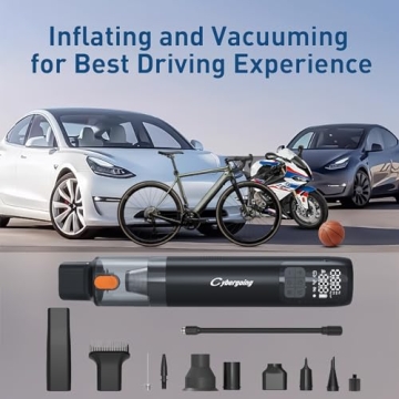 Compact 2-in-1 Tire Inflator and Car Vacuum