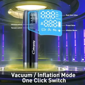 Compact 2-in-1 Tire Inflator and Car Vacuum