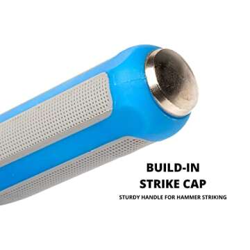 NEIKO 00251A Pry Bar, 3 Piece Angled Tip Pry Bar Set, 8", 12" & 17.5" Crow Bar with Go Through Striking Cap, Textured TPR Breaker Bar Handles, Heavy Duty Black Oxide Coated Chromium Steel Small PryBar