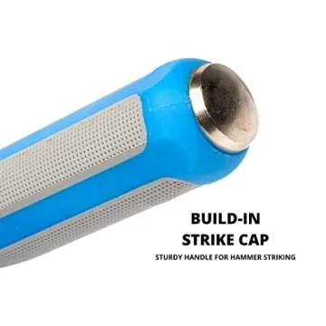 NEIKO 00251A Pry Bar, 3 Piece Angled Tip Pry Bar Set, 8", 12" & 17.5" Crow Bar with Go Through Striking Cap, Textured TPR Breaker Bar Handles, Heavy Duty Black Oxide Coated Chromium Steel Small PryBar