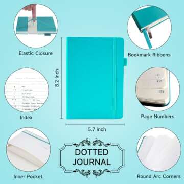 feela Dotted Journal Kit, Dot Grid Journal Hardcover Planner Notebook Set For Beginners Women Girls ...