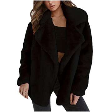 YRAETENM Plus Size Faux Fur Winter Coats for Women 2024