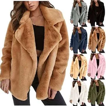 Plus Size YRAETENM Faux Fur Winter Coat for Women
