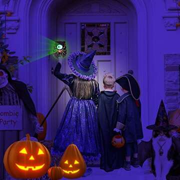 Halloween Decoration Doorbell, Haunted Doorbell Animated Spider Eyeball Halloween Decor with Spooky Sounds & Eyes Doorbell, Trick or Treat Event for Kids, Haunted House Halloween Party Prop 1