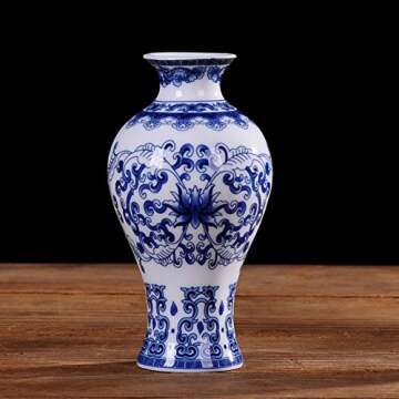 LianLe Retro Blue and White Decorative Porcelain Vase