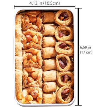Cerez Pazari Baklava Pastry 8.5oz, Baklava Gift Box with Rich Pistachios, Walnuts, Hazelnuts and Cashews, Halal Shatila Baklava, Traditional Turkish Arabic Dessert Gift Box, Sweet Food Gifts for Women