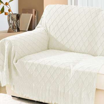 Inhand Knit Throw Blanket with Tassels - 50"x60"