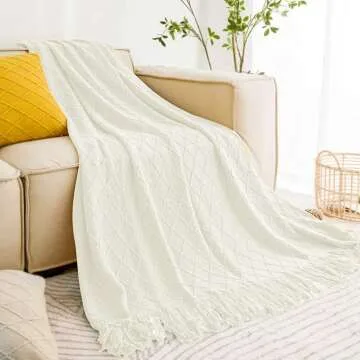 Inhand Knit Throw Blanket with Tassels - 50"x60"