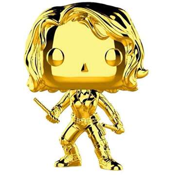 Funko Black Widow [Chrome Color]: Marvel Stud10s - The First Ten Years x POP! Marvel Vinyl Figure & 1 PET Plastic Graphical Protector Bundle [#380 / 33516 - B]