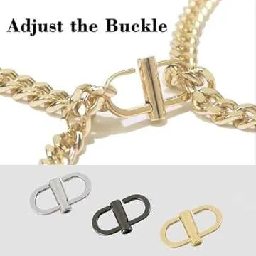 YQBOOM Adjustable Metal Buckles for Chain Strap Bag Shorten Your Bag Length Accessories-Need to be Fastened with Screwdriver Screw Reinforcement!（4 Pack） (Gold)