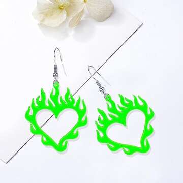 Stylish Chanaiqw Flame Dangle Earrings for Hip Hop Fans