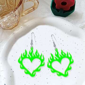 Stylish Chanaiqw Flame Dangle Earrings for Hip Hop Fans
